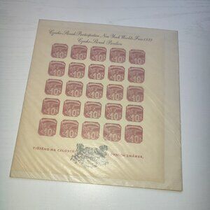 RARE 1939 Newspaper Stamp Minisheet of 25 Overprint Pravda Vitezi Czechoslovakia